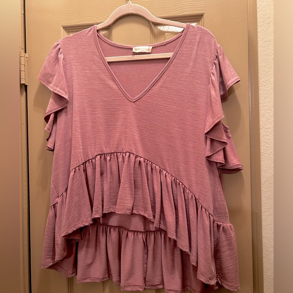 Dusty Rose Altar'd State Flutter Top